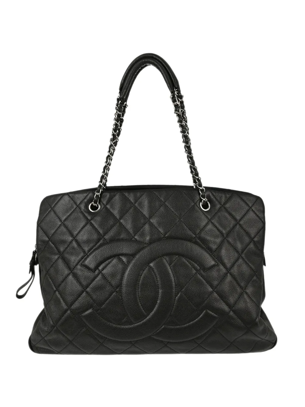 CHANEL Pre-Owned 2010-2011 quilted Caviar leather tote bag - Nero
