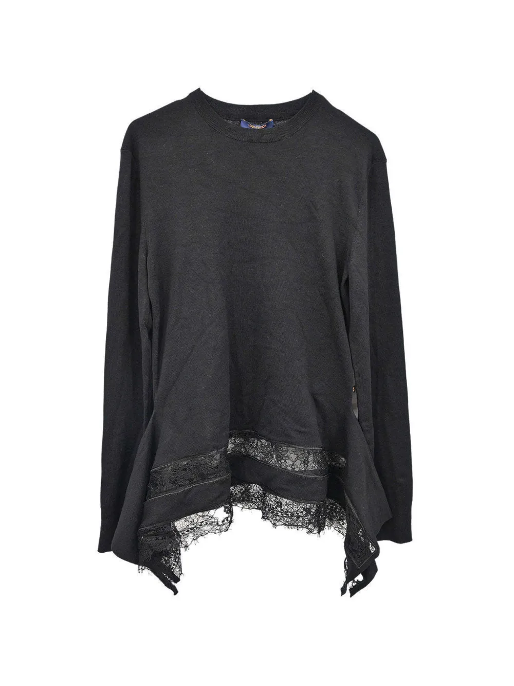 Louis Vuitton Pre-Owned 2018 lace-trim sweater - Nero