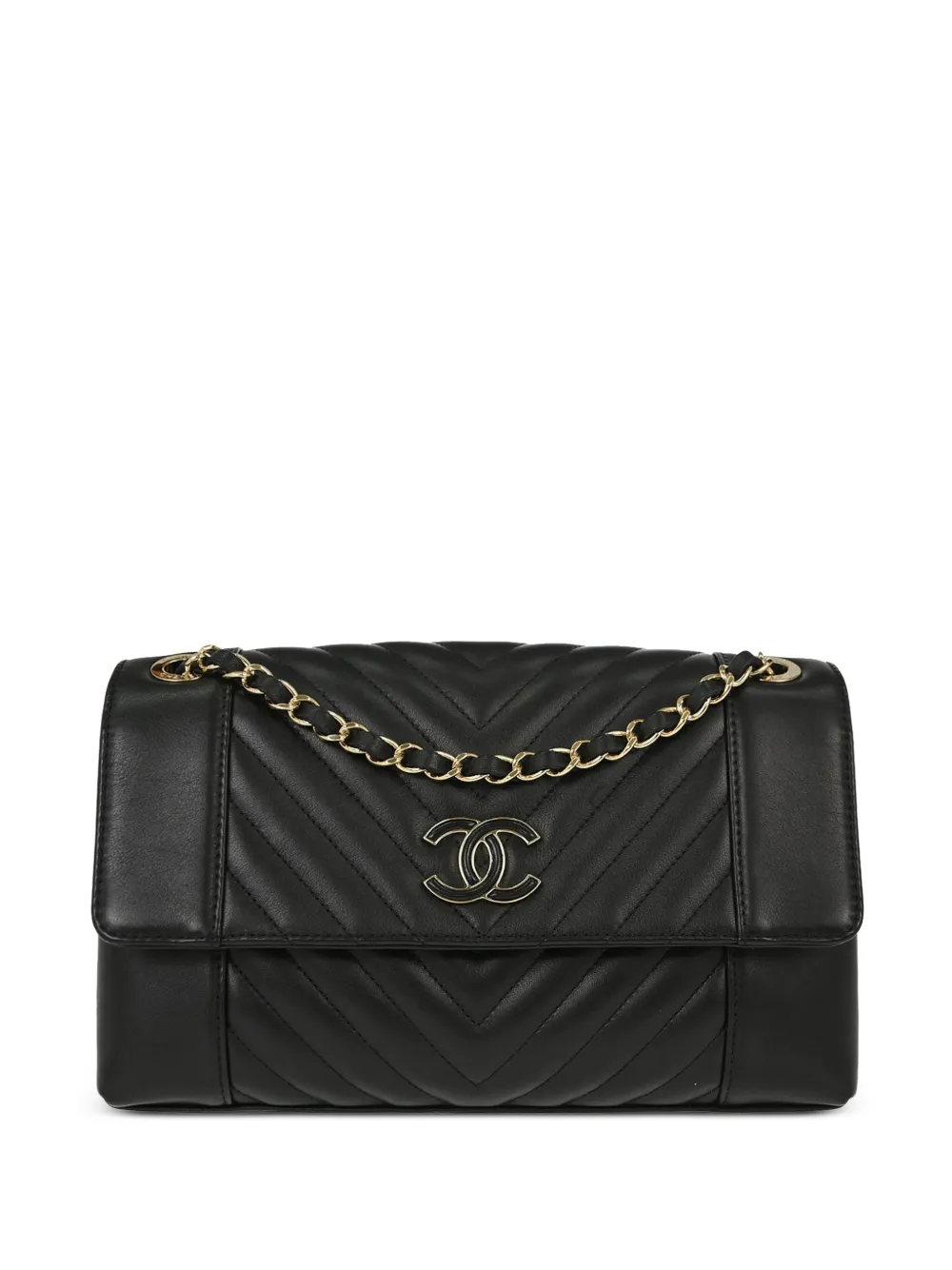 CHANEL Pre-Owned Chevron flap shoulder bag - Black