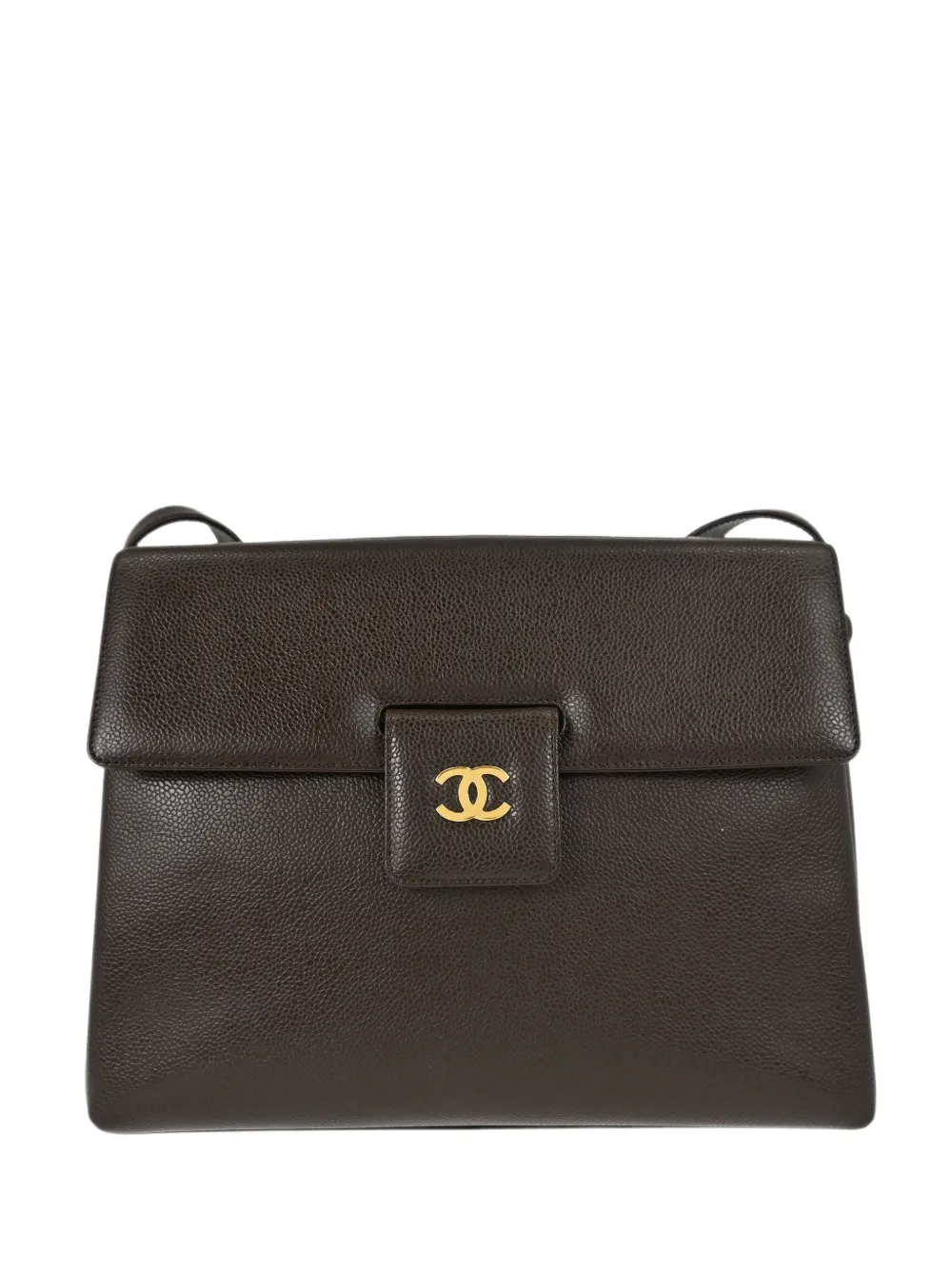 CHANEL Pre-Owned 1997-1999 CC Caviar leather shoulder bag - Marrone