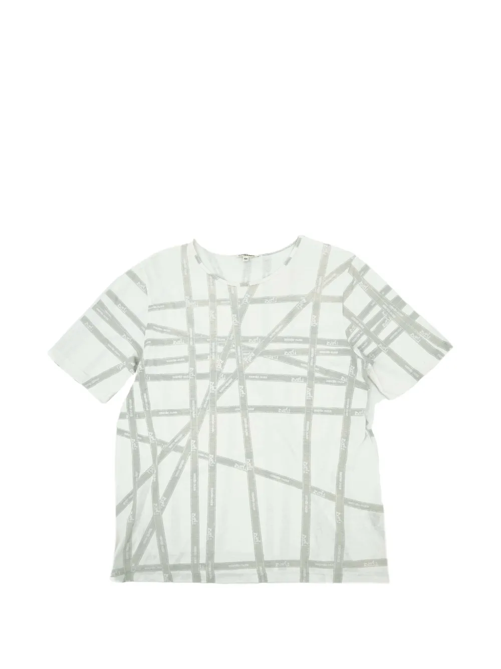 Hermès Pre-Owned ribbon-print T-shirt - Blanc
