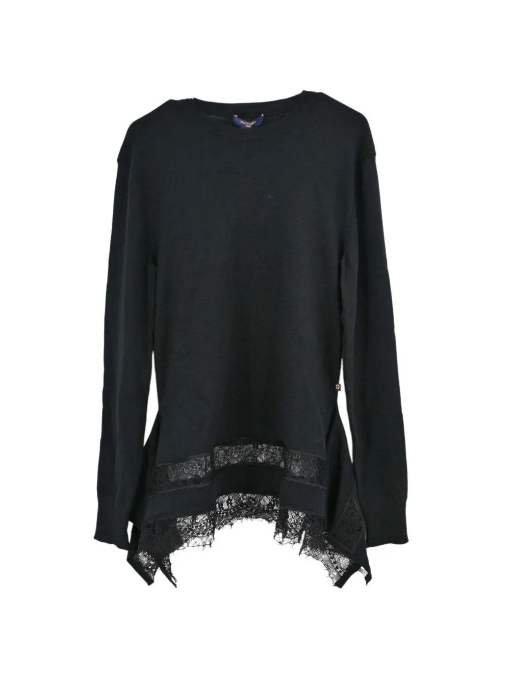 Louis Vuitton Pre-Owned 2018 lace-trim sweater - Nero