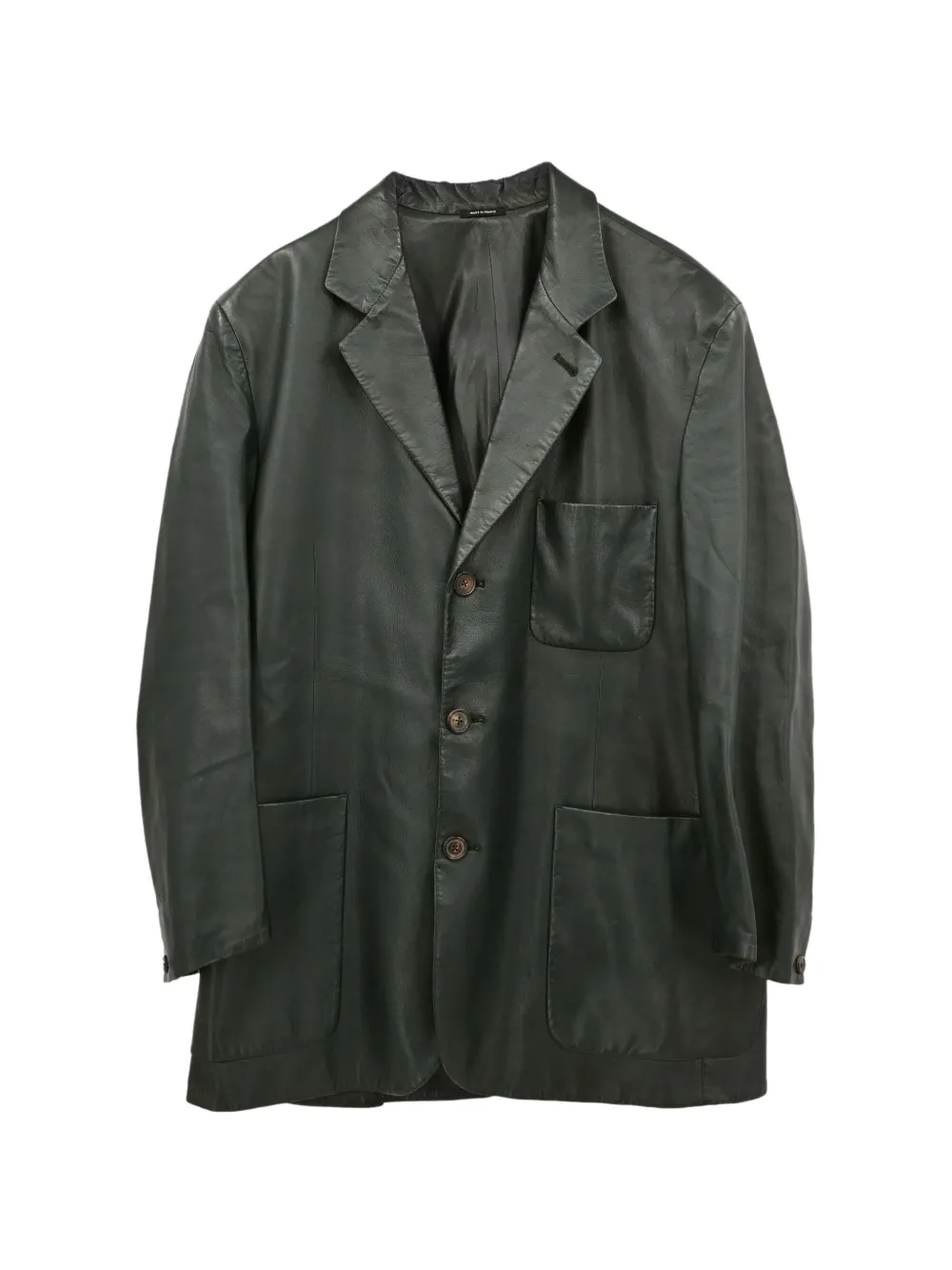 Hermès Pre-Owned single-breasted lambskin jacket - Vert Hermès Pre-Owned single-breasted lambskin jacket - Vert