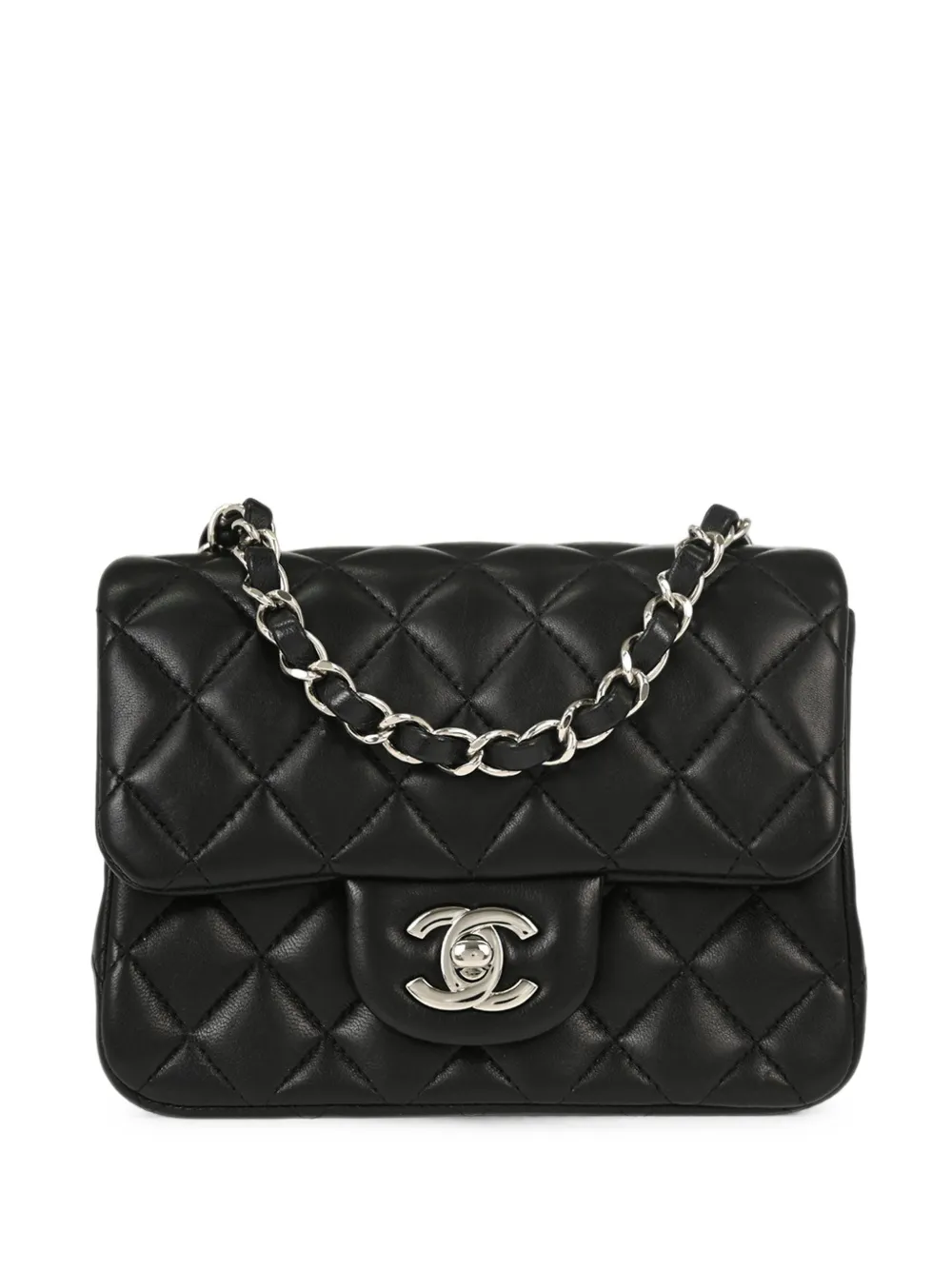 CHANEL Pre-Owned 2018-2019 mini Classic Flap quilted CC turn-lock shoulder bag - Black
