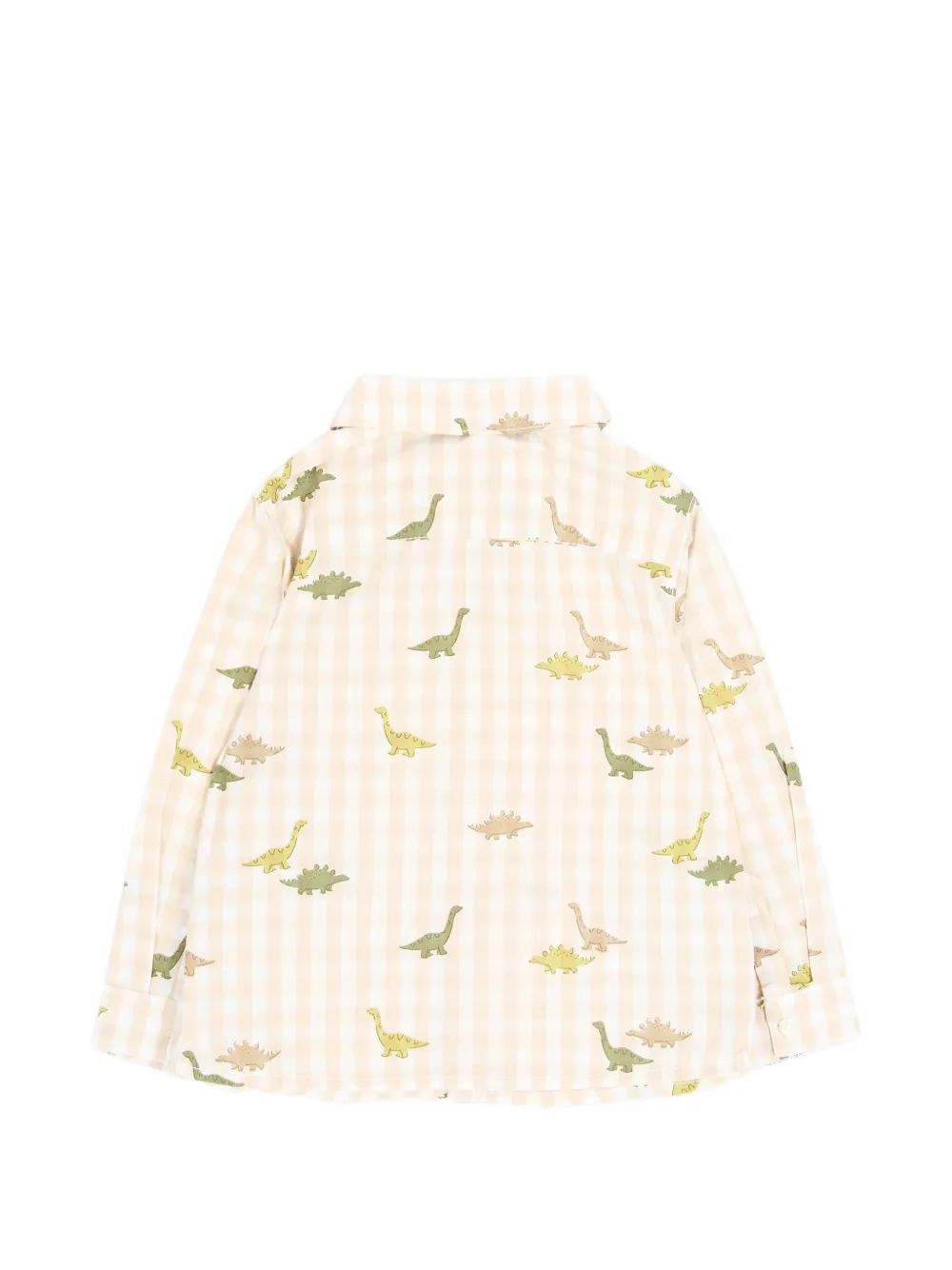 Mayoral Gingham shirt met dinosaurus-print Beige