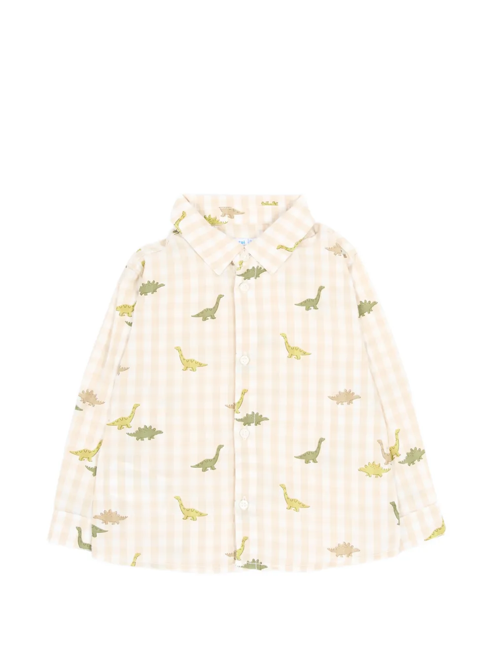 Mayoral dinosaur-print gingham shirt - Tons neutres Mayoral dinosaur-print gingham shirt - Tons neutres