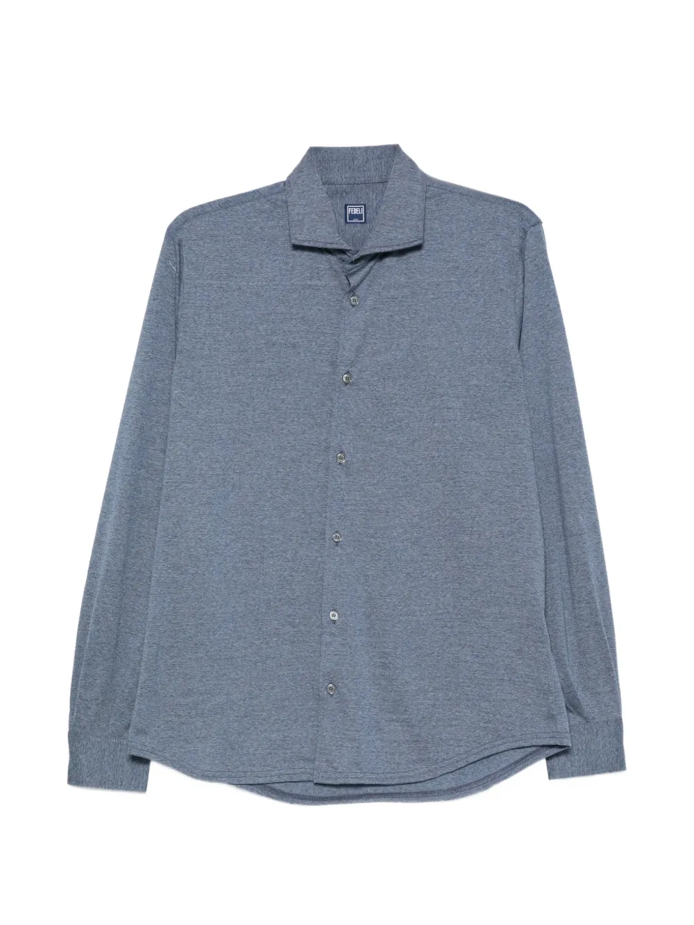 Fedeli long-sleeved wool shirt - Blue
