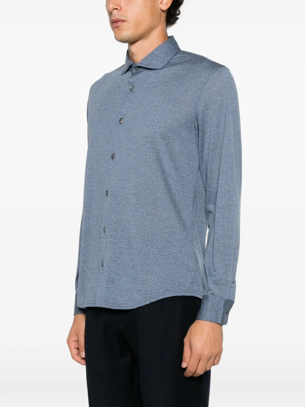 Fedeli long-sleeved wool shirt Blauw