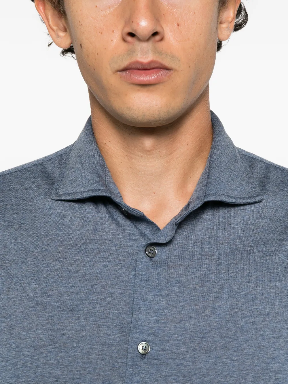 Fedeli long-sleeved wool shirt Blauw