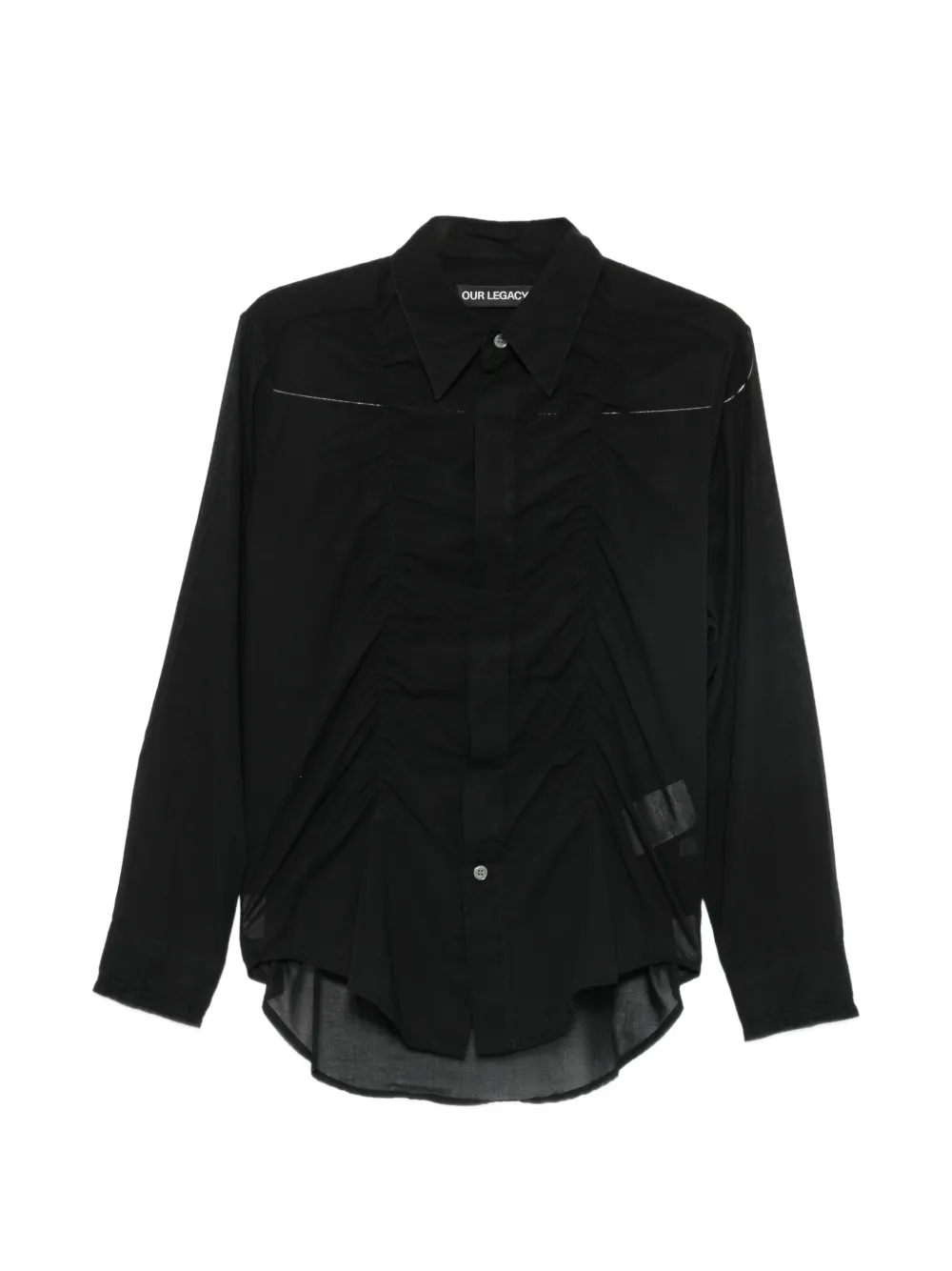 OUR LEGACY Jumble ruched long-sleeve shirt - Black