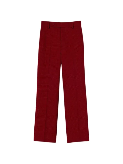 Plan C check-pattern pressed-crease trousers