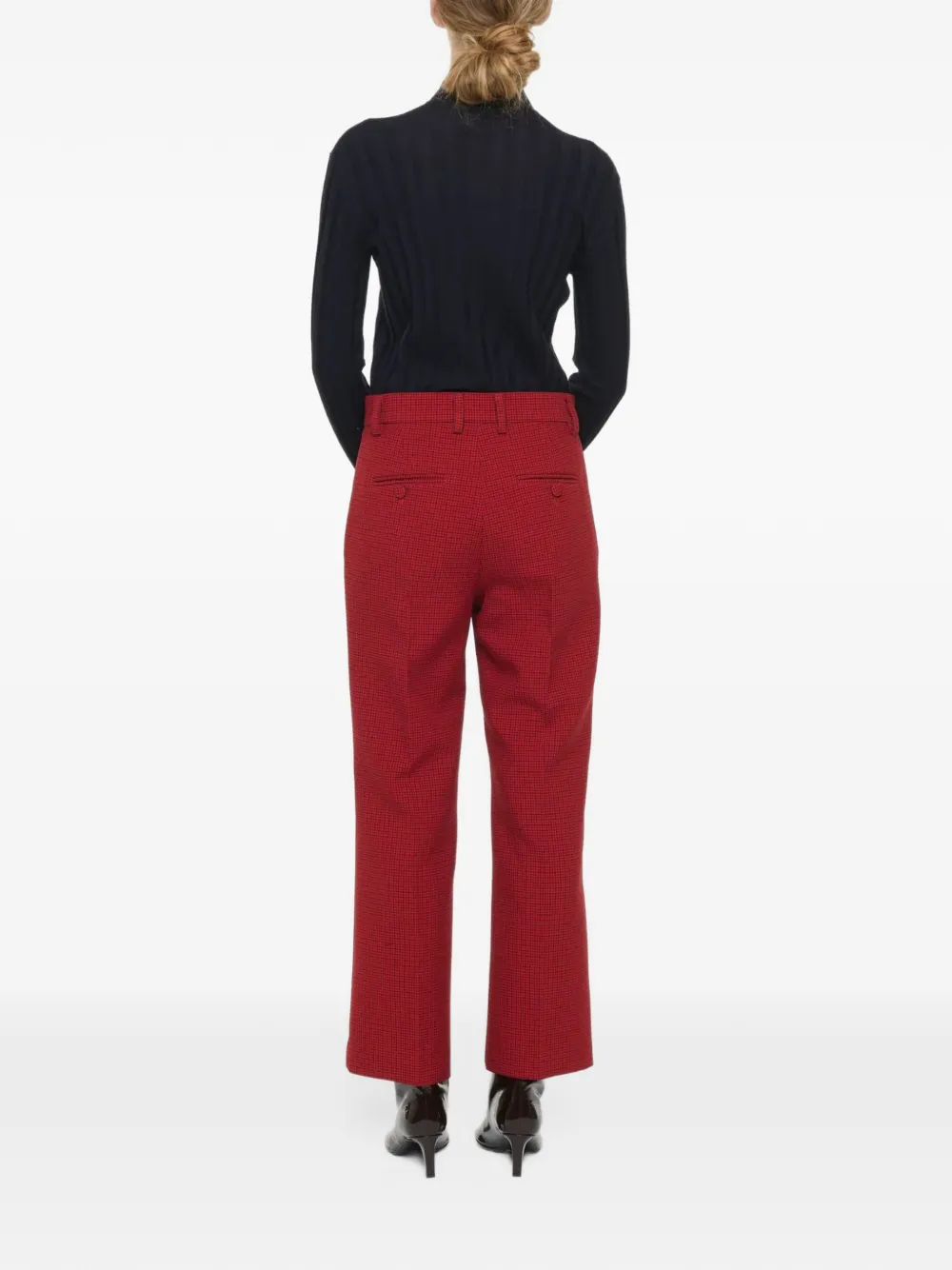Plan C Geruite plooibroek Rood