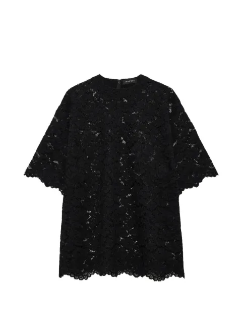 ANINE BING lace scalloped-edge blouse