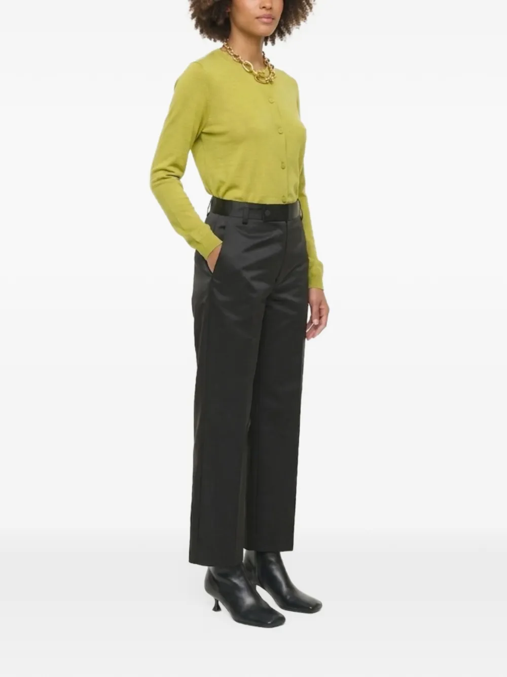 Plan C Duchesse pantalon met rechte pijpen Zwart