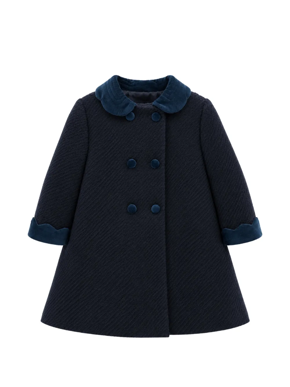 Mariella Ferrari double-breasted scalloped-trim coat - Bleu Mariella Ferrari double-breasted scalloped-trim coat - Bleu