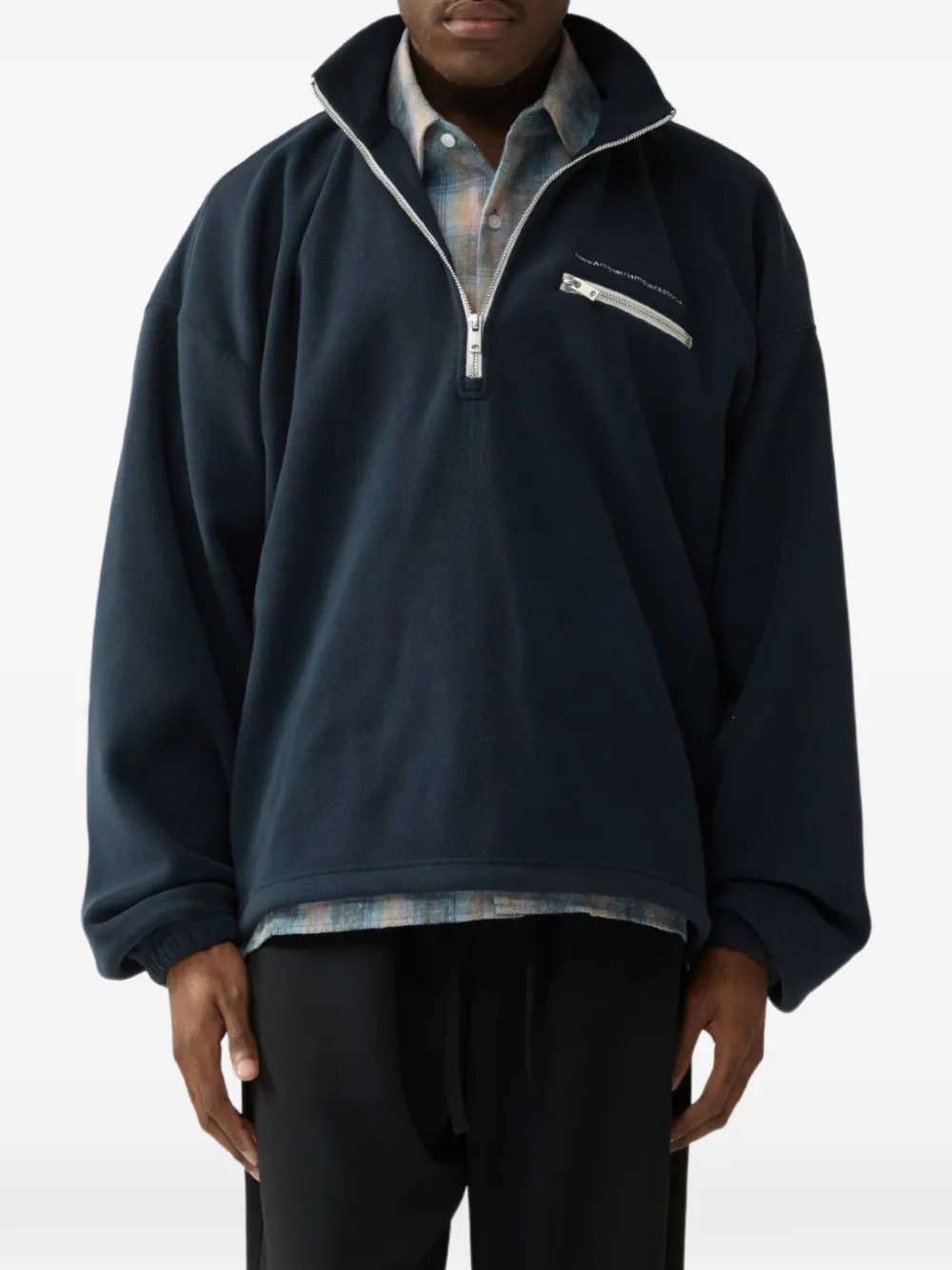 NEW AMSTERDAM Oversized sweater met halve rits Blauw