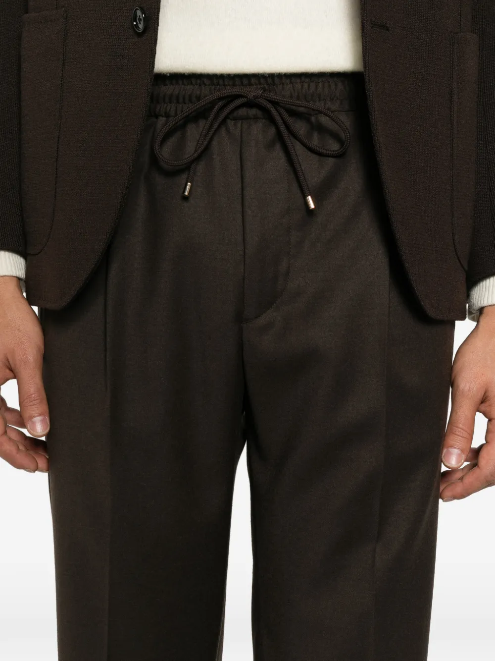 Briglia 1949 Wimbledon drawstring pleated trousers Bruin