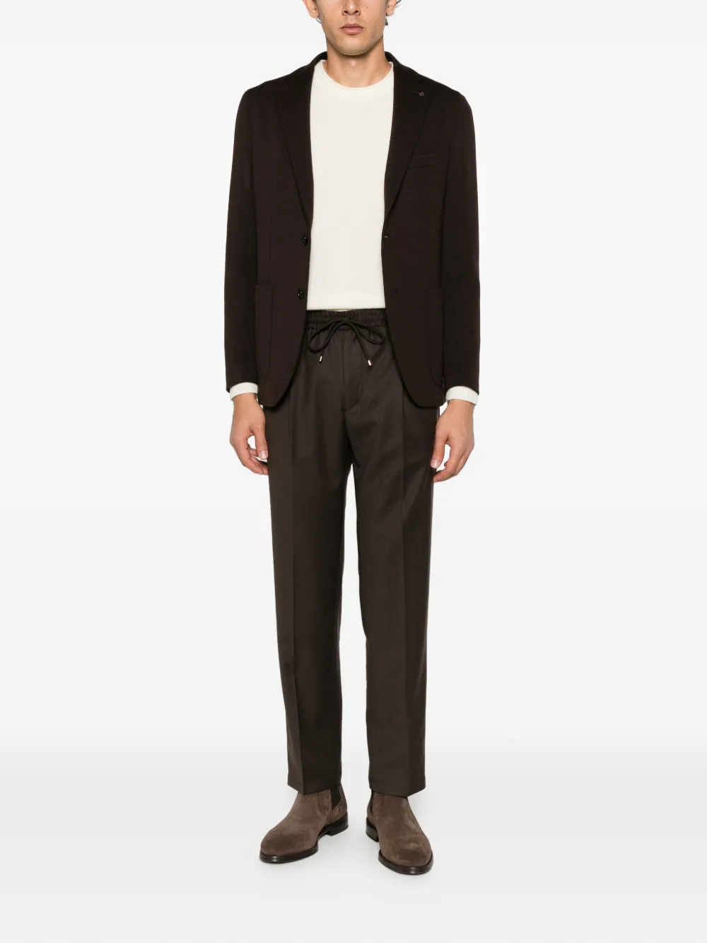 Briglia 1949 Wimbledon drawstring pleated trousers Bruin