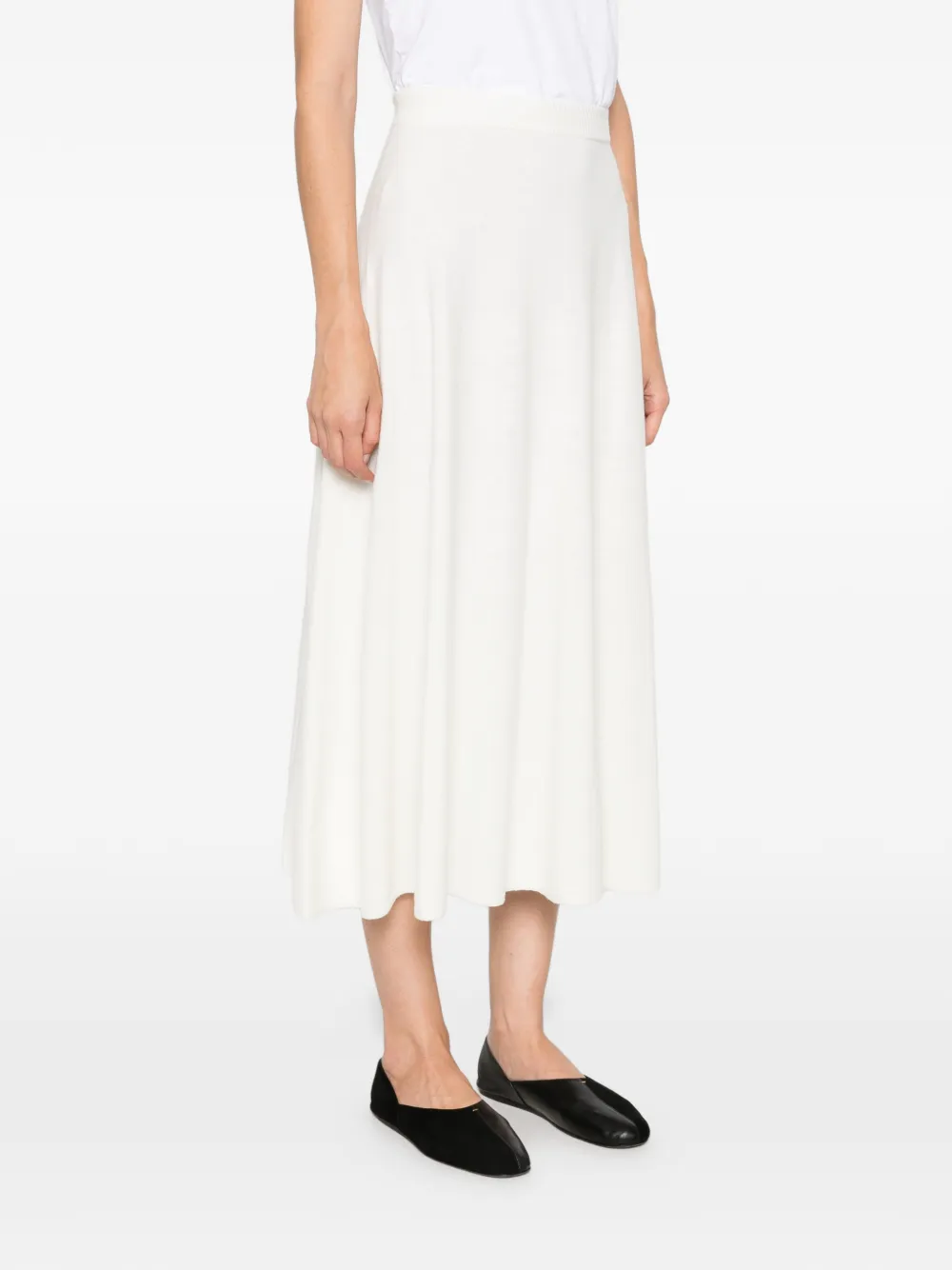Fabiana Filippi knitted A-line midi skirt Wit
