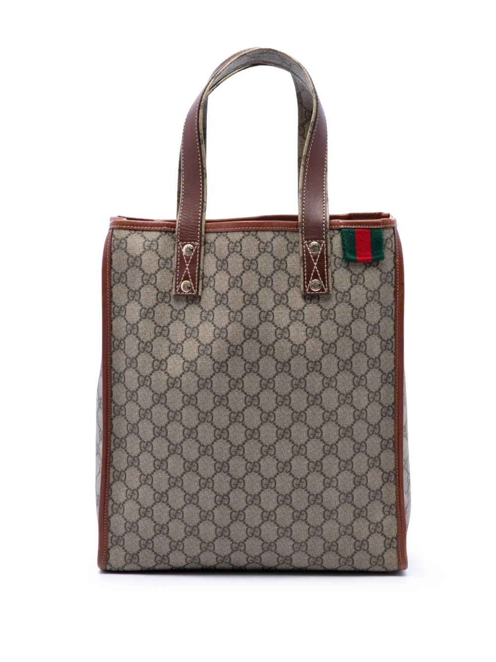 Gucci Pre-Owned 2016-2026 GG Supreme Web tote bag - Tons neutres Gucci Pre-Owned 2016-2026 GG Supreme Web tote bag - Tons neutres