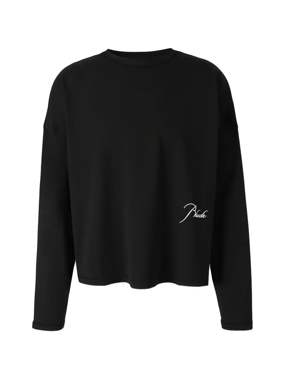 RHUDE logo-embroidered long-sleeve T-shirt Zwart