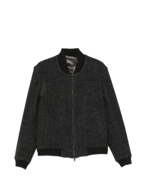 Corneliani herringbone-pattern bomber jacket