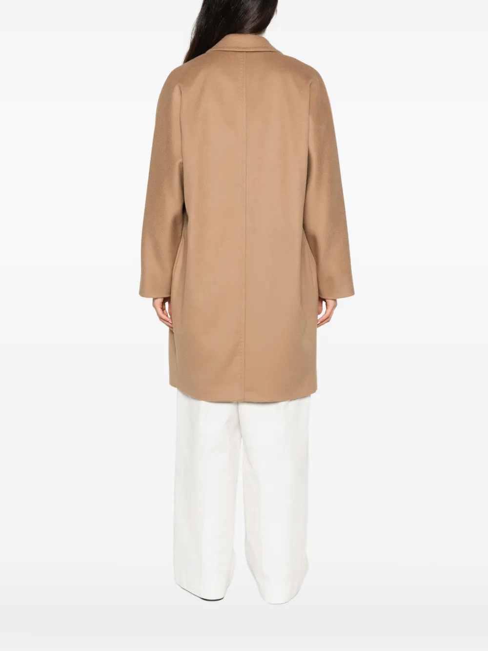 Max Mara double-breasted virgin wool coat Beige