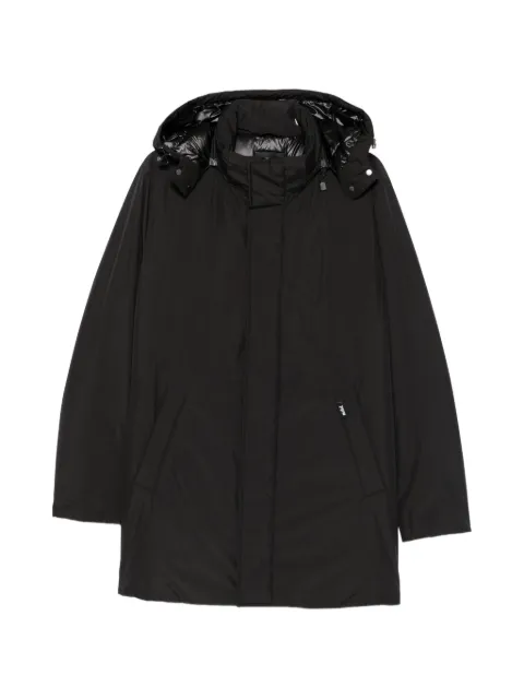 Add hooded concealed-fastening coat
