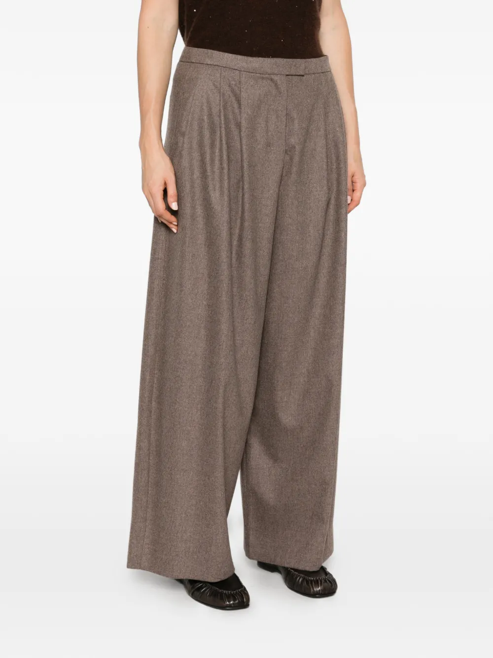 'S Max Mara pleated wide-leg trousers Bruin