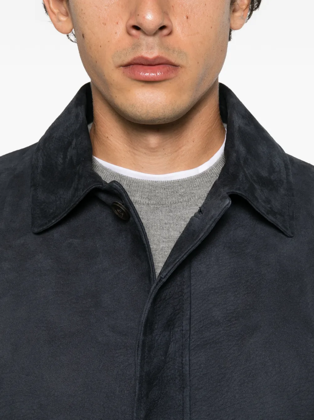 Corneliani suede panelled jacket Blauw