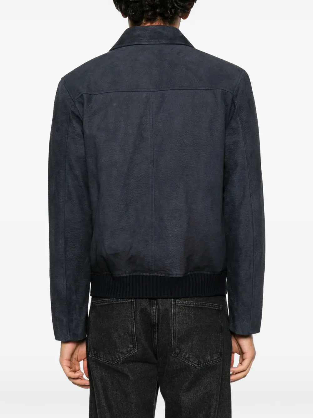 Corneliani suede panelled jacket Blauw