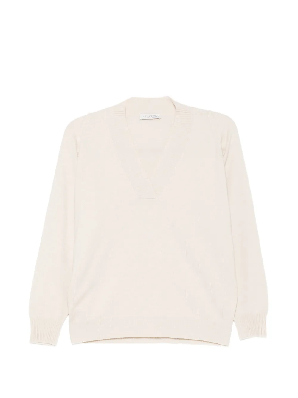 Le Tricot Perugia ribbed V-neck sweater - Nude
