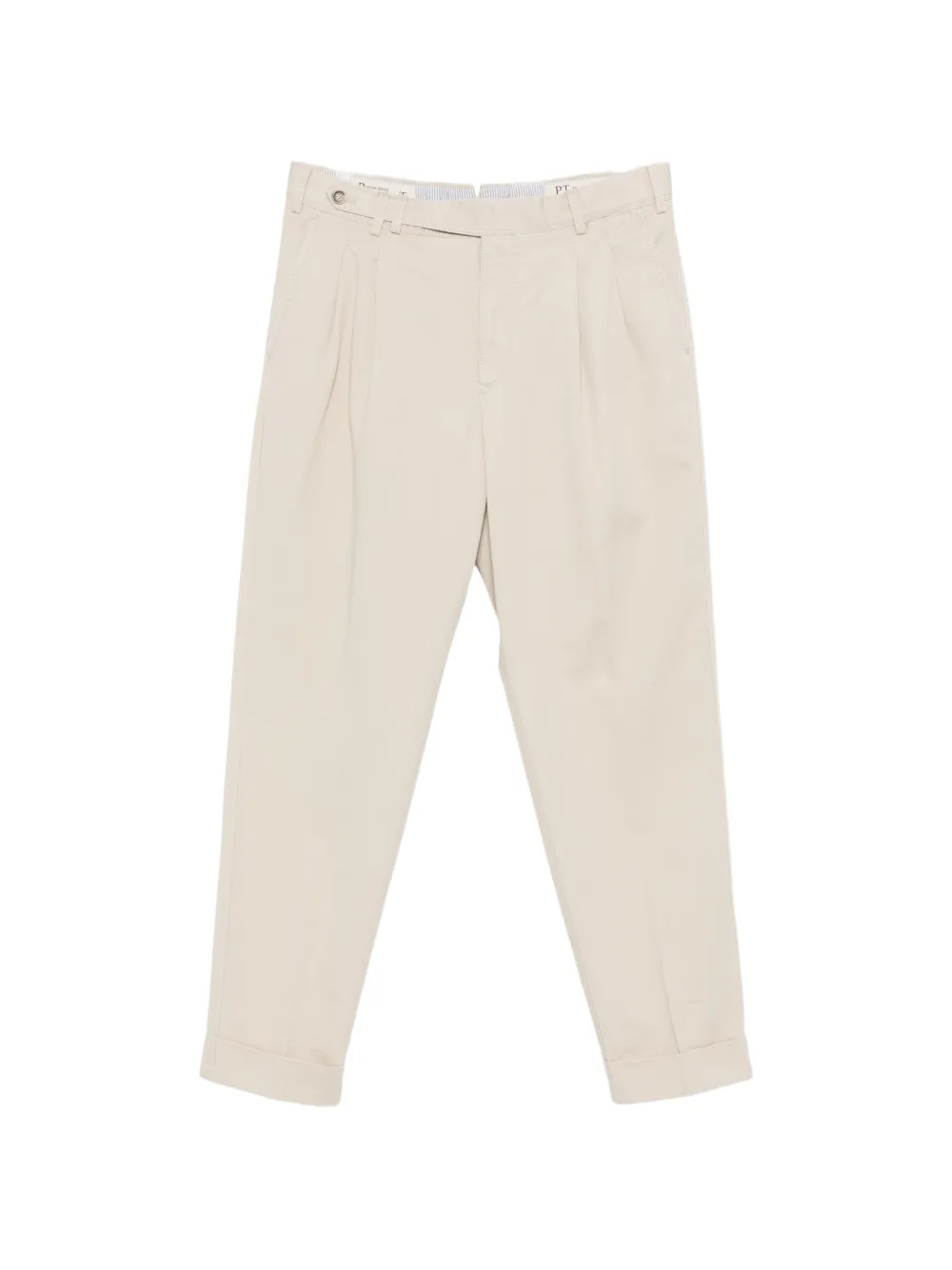 PT Torino pleated turn-up trousers Beige