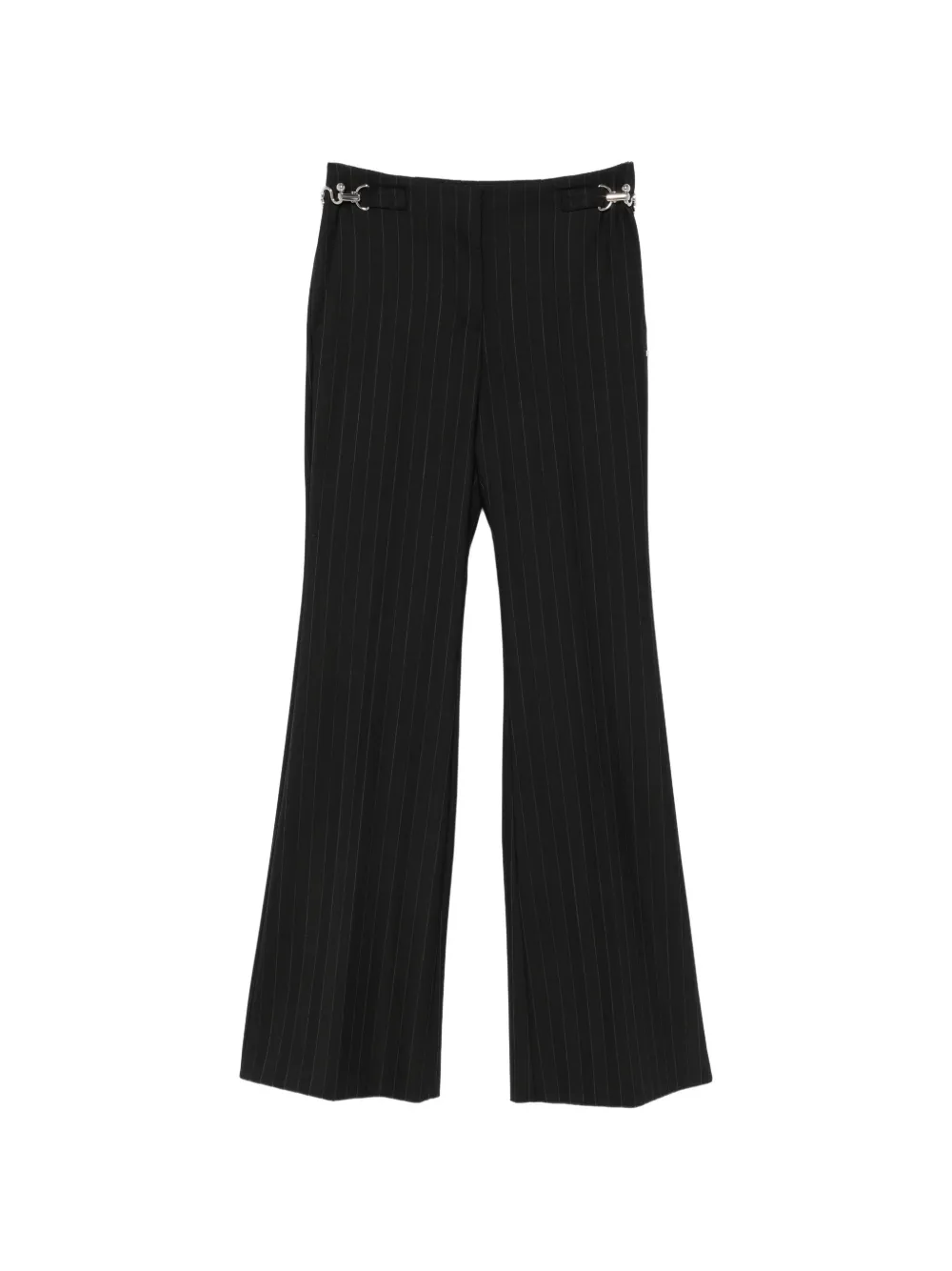 Sportmax pinstripe-pattern carabiner-detail trousers - Schwarz