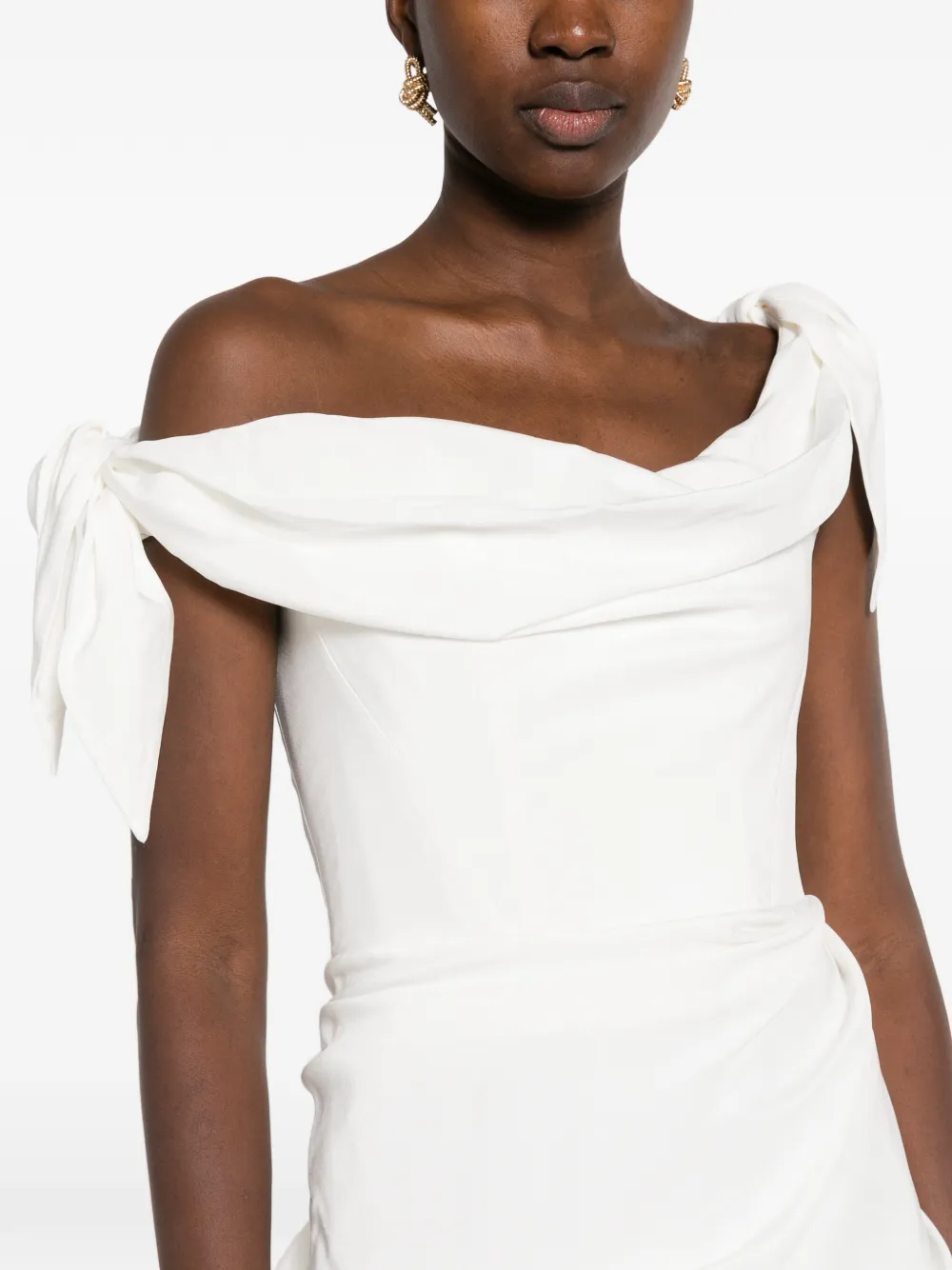Cult Gaia off-shoulder draped maxi dress Wit