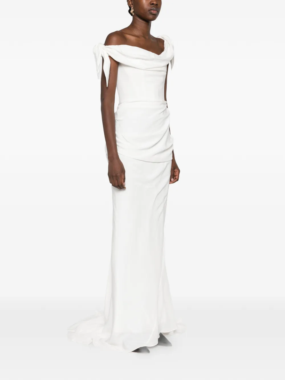 Cult Gaia off-shoulder draped maxi dress Wit