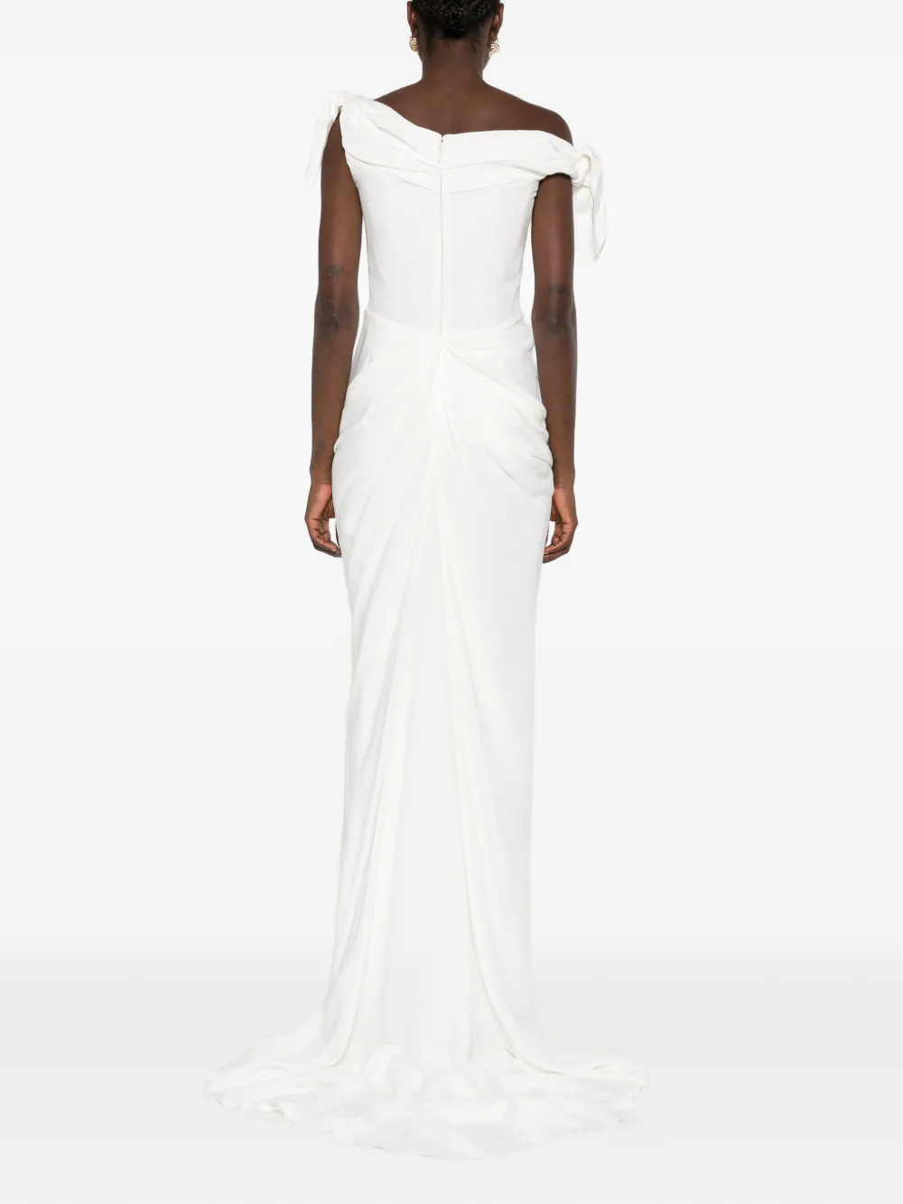 Cult Gaia off-shoulder draped maxi dress Wit