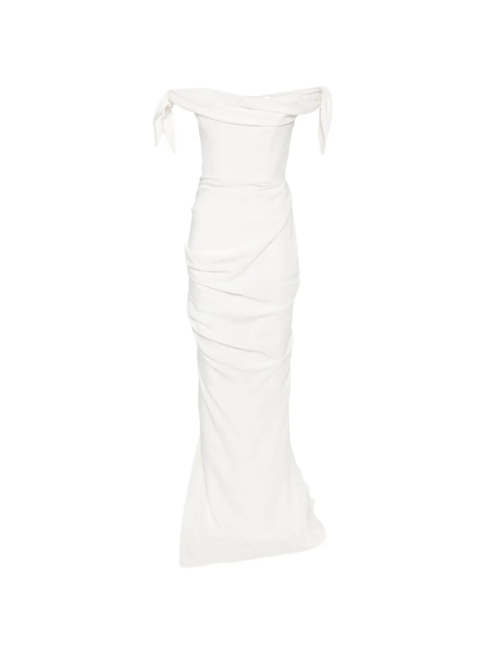 Cult Gaia off-shoulder draped maxi dress Wit