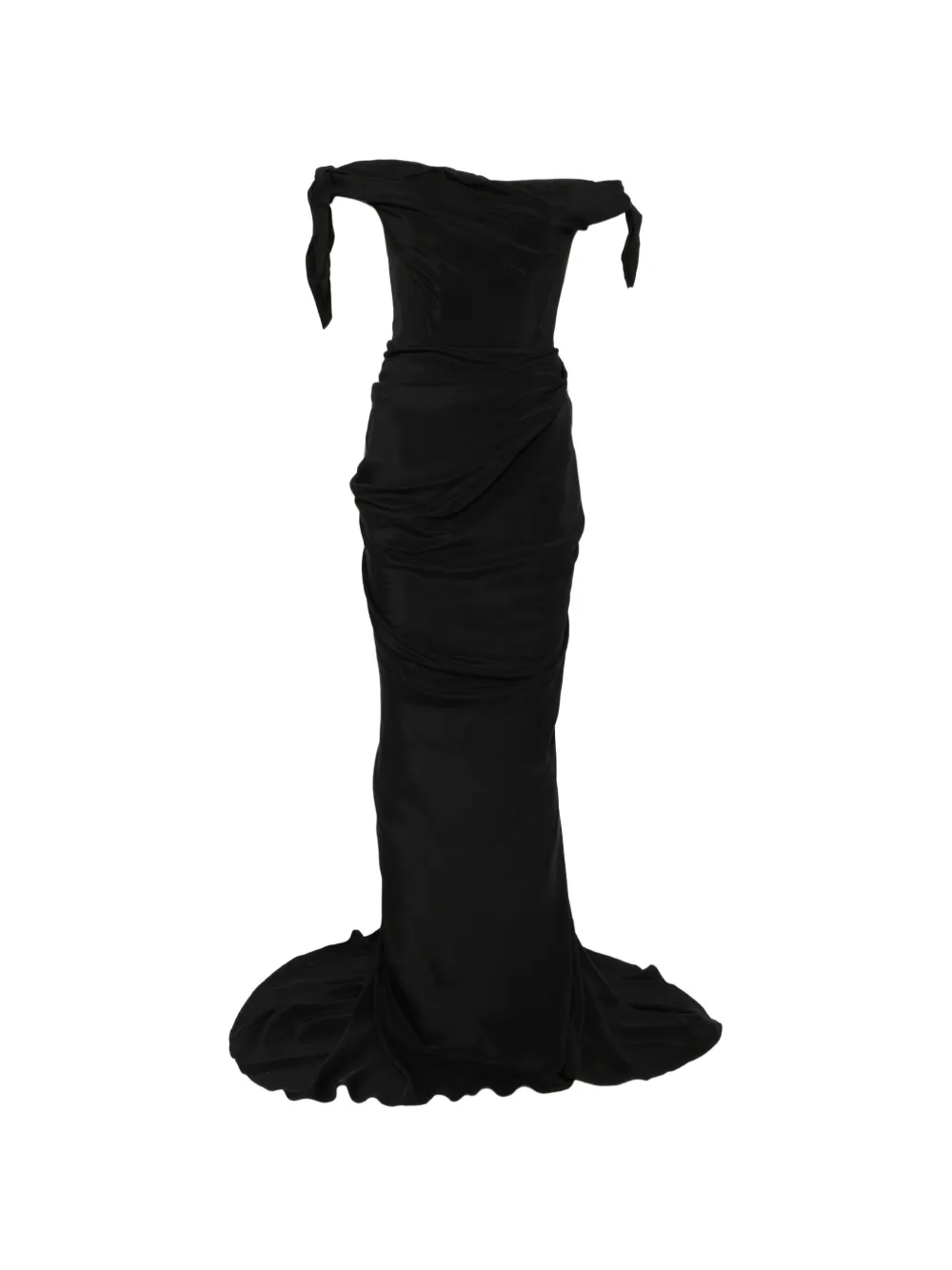Cult Gaia off-shoulder draped dress - Schwarz