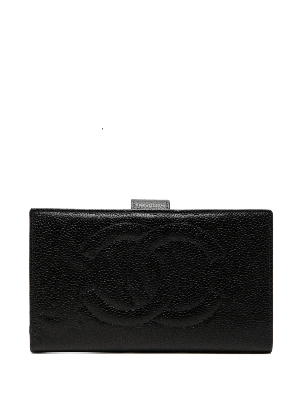CHANEL Pre-Owned 1996-1997 CC Caviar French Wallet long wallets - Schwarz