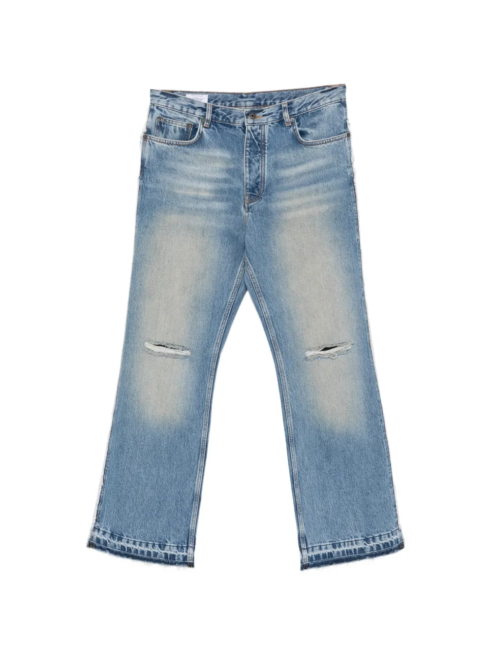 Off-White Arrows-print ripped jeans - Blu