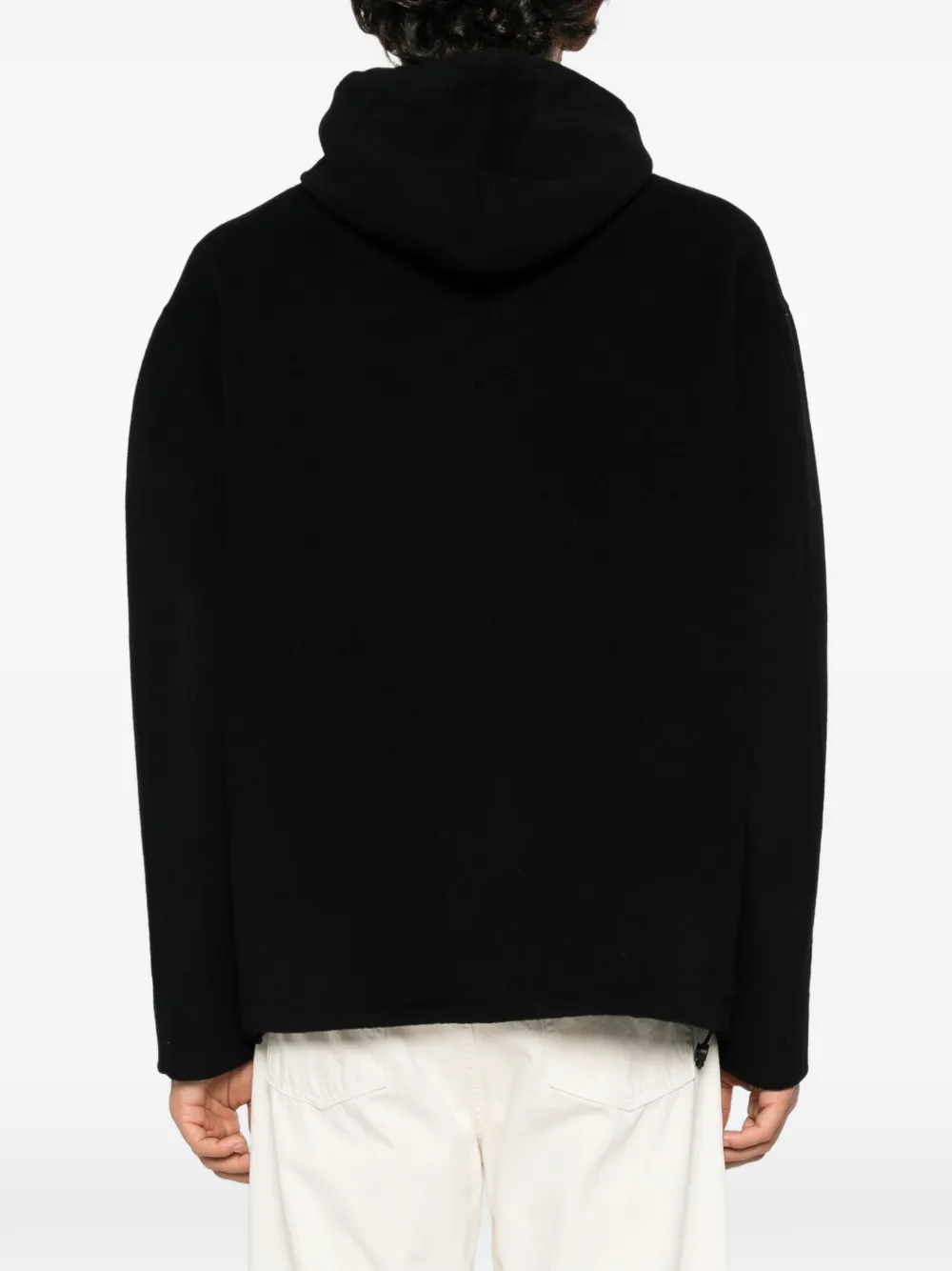 Hevo hooded zip-up coat Zwart