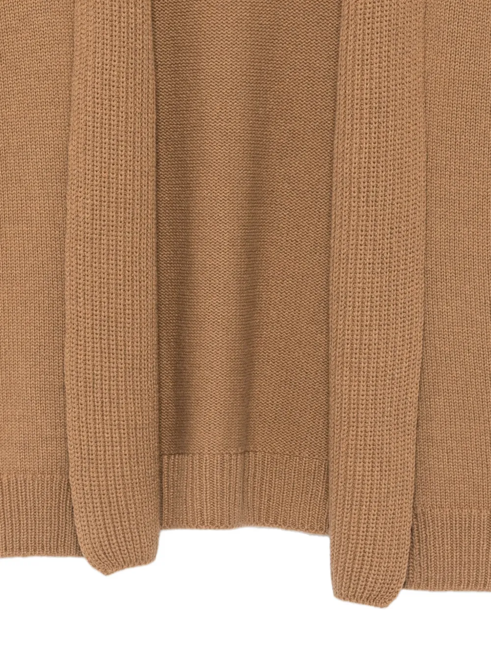 Le Tricot Perugia Ribgebreid vest met open voorkant Bruin