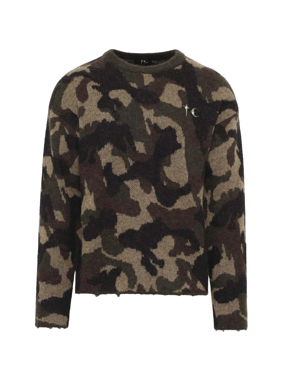 THUG CLUB TC Infintry camouflage-pattern sweater Bruin
