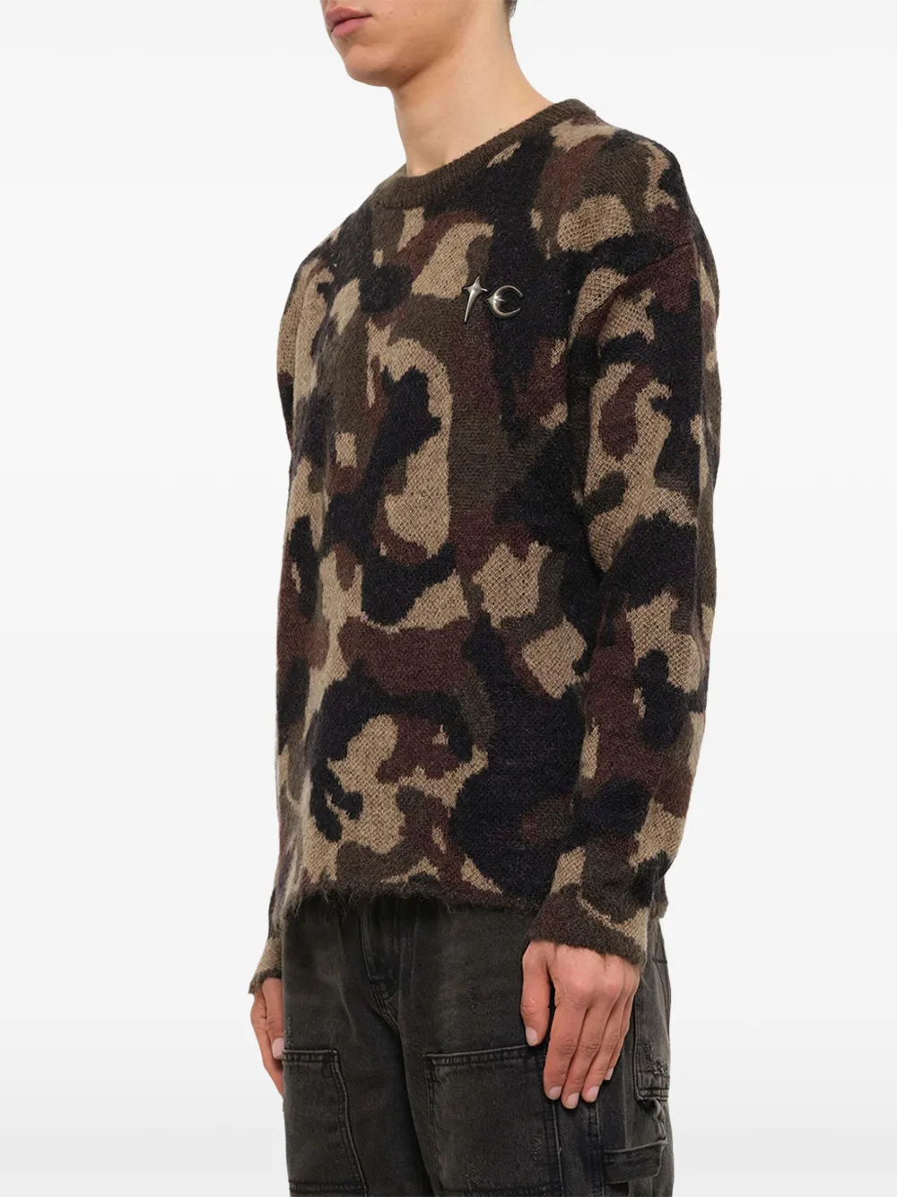 THUG CLUB TC Infintry camouflage-pattern sweater Bruin