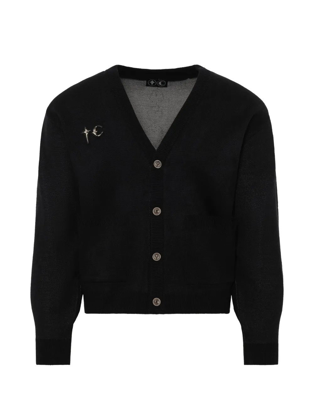 THUG CLUB TC Bone knit cardigan - Black