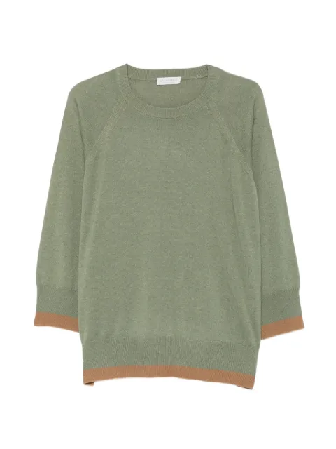 Le Tricot Perugia raglan-sleeve contrast-trim sweater
