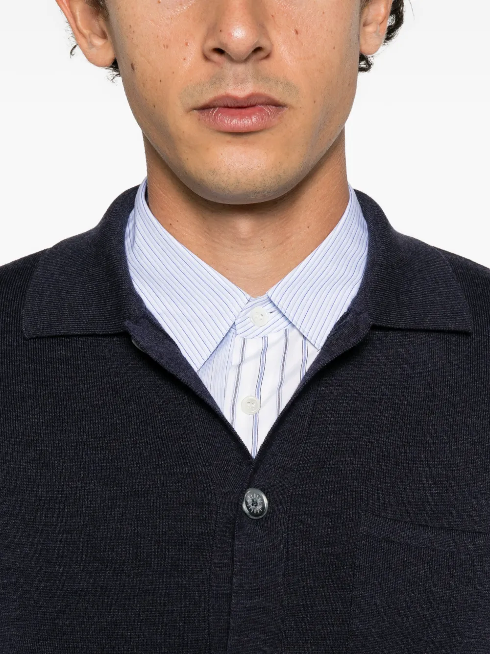 Fedeli button-up wool cardigan Blauw