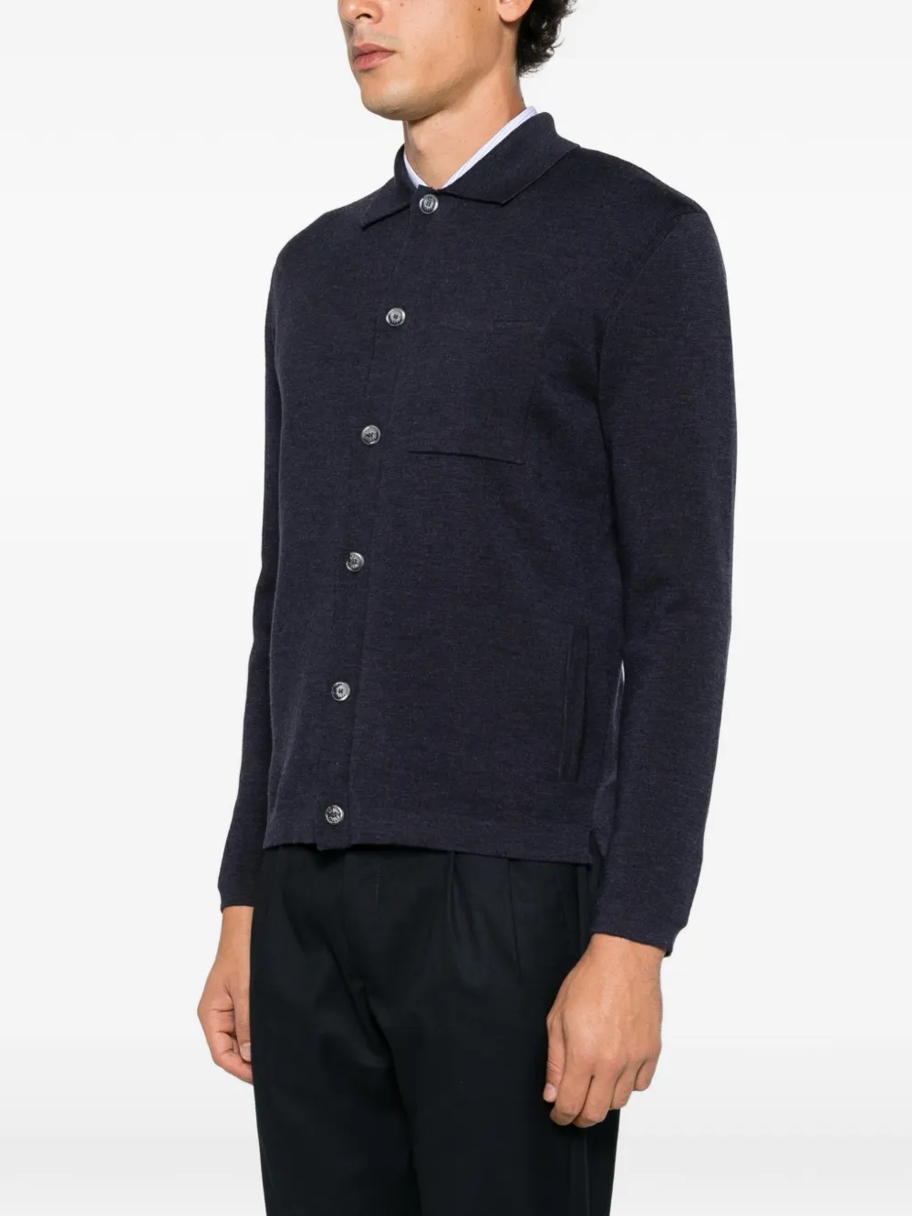 Fedeli button-up wool cardigan Blauw