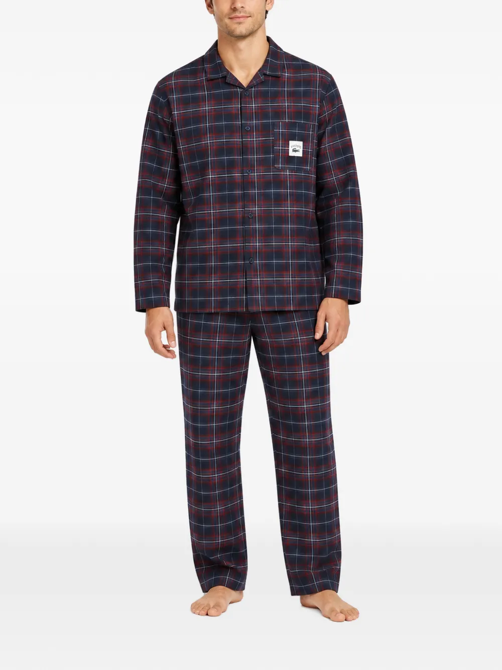 Lacoste check-print pyjamas Blauw
